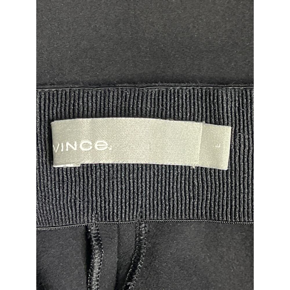 Vince Black Knit Pull On Straight Leg Pants Women Size Large Stretch Minimalist - Picture 2 of 12